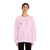 Pink Crewneck Sweatshirt —  Heart, Clover, Caduceus & Stethoscope Medical Icons Embroidery
