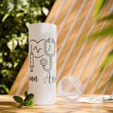 White 20oz PA Skinny Tumbler with Straw