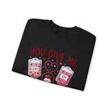 You Give Me Tachycardia Sweatshirt – Funny Nurse/EMT Medical Valentine Crewneck