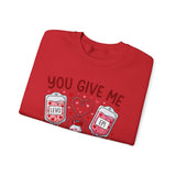 You Give Me Tachycardia Sweatshirt – Funny Nurse/EMT Medical Valentine Crewneck