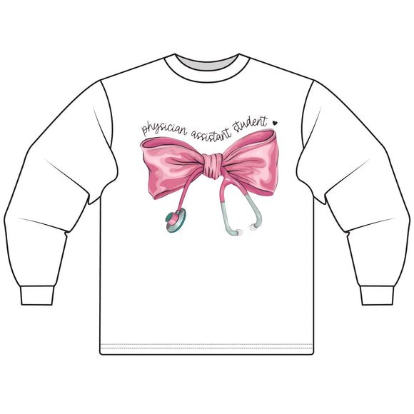Cute Bow Physician Assistant Student Long Sleeve T-Shirt