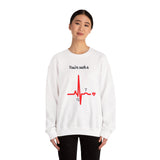 Heartbeat EKG Crewneck Sweatshirt — "You're Such a QT" Cute Medical Valentine Pullover