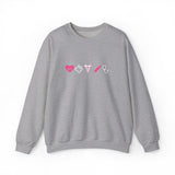 Pink Crewneck Sweatshirt —  Heart, Clover, Caduceus & Stethoscope Medical Icons Embroidery